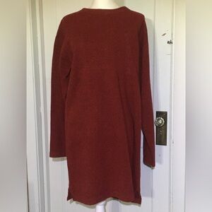 J. Crew Burgundy-Rust Long Lambswool Sweater